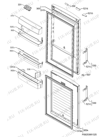 Взрыв-схема холодильника Aeg Electrolux S63430CNW2 - Схема узла Door 003